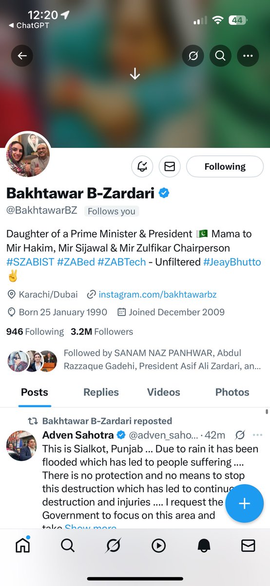 Syeda Wajiha Abid Rehmani (@wajihaabid1) on Twitter photo ALHAMDULILAH 😇One of the happiest days of my life <a href="/BakhtawarBZ/">Bakhtawar B-Zardari</a> BiBi, my inspiration and ideal, followed me back! 💐I have always admired your strength and vision — this acknowledgment feels like a dream come true.🥳Insha ALLAH BiBi, you will always be happy and proud of my work. ALHAMDULILAH 😇One of the happiest days of my life <a href="/BakhtawarBZ/">Bakhtawar B-Zardari</a> BiBi, my inspiration and ideal, followed me back! 💐I have always admired your strength and vision — this acknowledgment feels like a dream come true.🥳Insha ALLAH BiBi, you will always be happy and proud of my work.