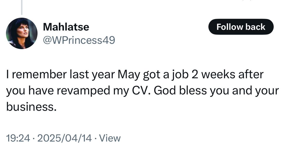 CV stale? LinkedIn invisible? Rejections from applications? Let's fix that!

CV R150
Interview prep R350
Cover letter R100
Executive resume R750

CV + Standard LinkedIn: R600
CV + Advanced LinkedIn R750

natasha@eloquentrecruitment.co.za
eloquentconsultingsolutions.co.za