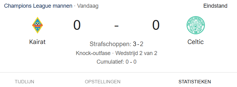 Zul je zien dat wij alwéér tegen Celtic moeten.