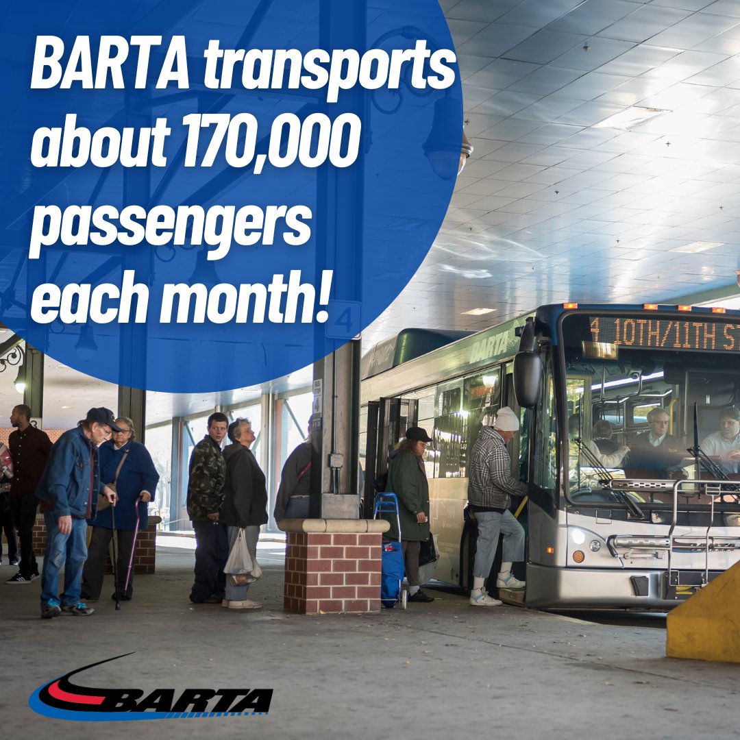 BARTA keeps Reading moving! 🚌 Get UNLIMITED rides for $45/month. 

To view our fixed routes schedules and plan your trip visit bartabus.com