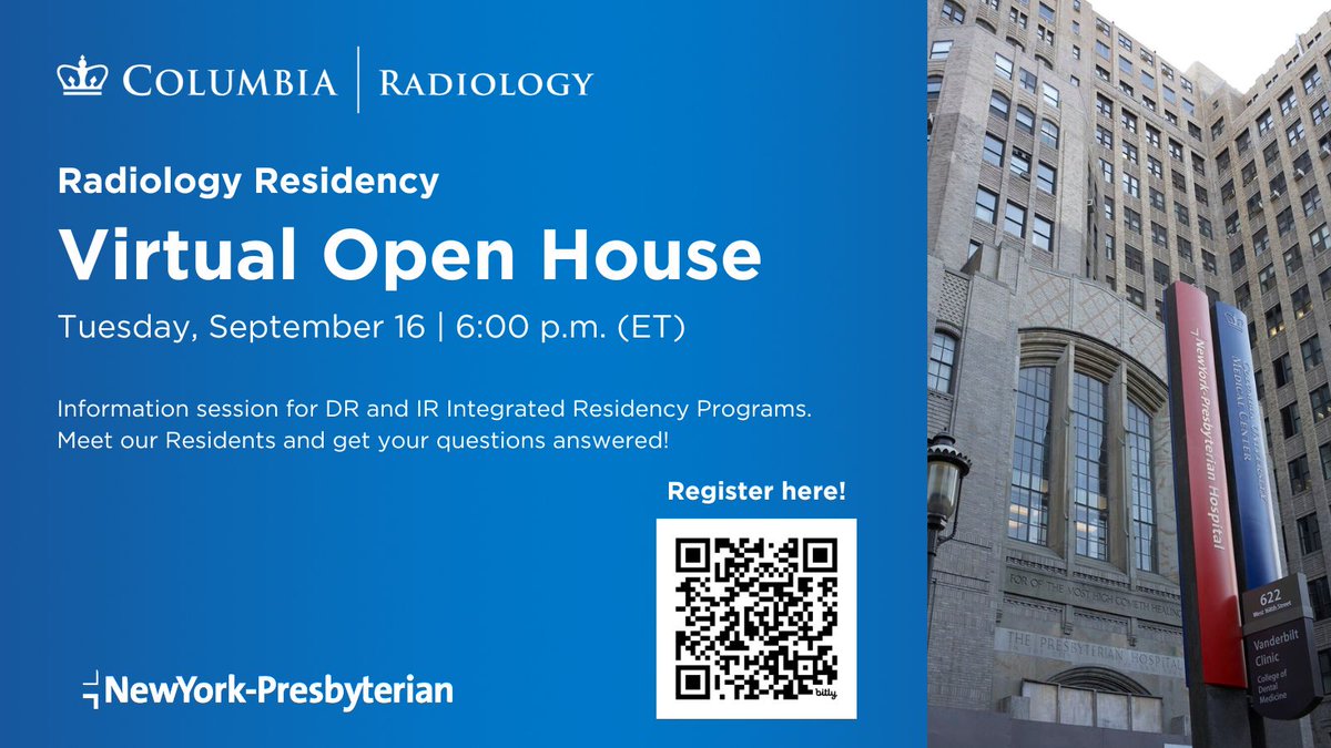 We hope all #futureradres will join us in three weeks for our Radiology Residency Open House and learn all about our program! 
#futureradres #Match2026 #Medstudent #NRMP

Register here: bit.ly/4mqLUWl
