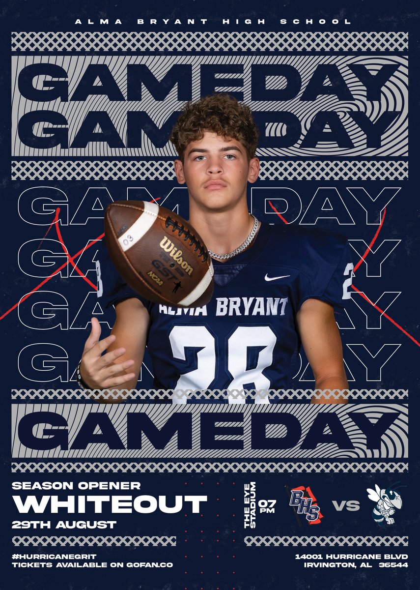 It’s GAMEDAY WEEK! The Hurricanes host the Baker Hornets this Friday, Aug. 29th at The Eye for the season opener! 
Theme: WHITEOUT – all students wear WHITE (no jeans, joggers, or off-colors). Let’s pack the stands Cane Nation!
#CaneNation #FridayNightLights #WhiteOut