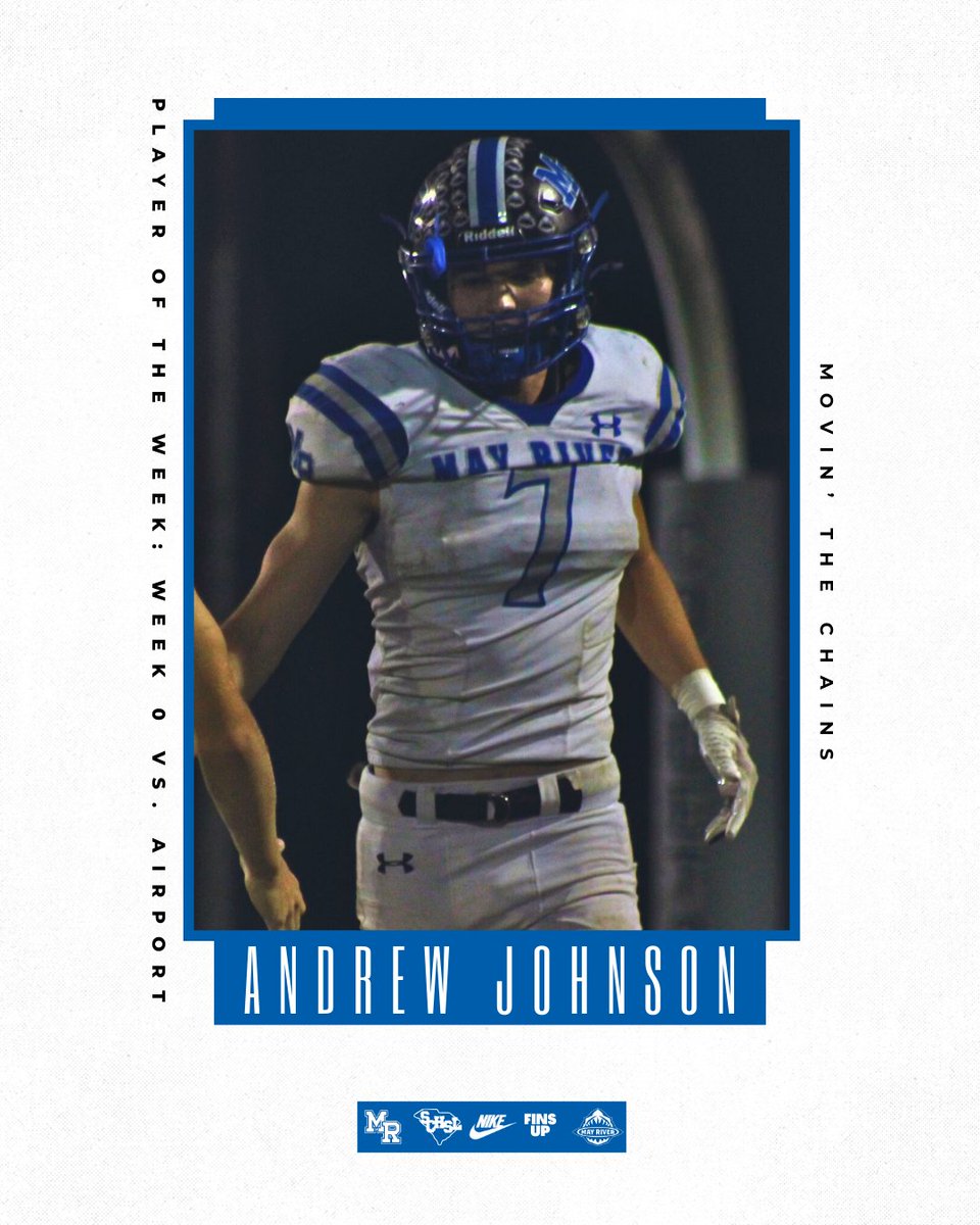 May River Football (@mrsharks1) on Twitter photo What a performance by The Prez!
Senior Andrew Johnson is the Week 0 <a href="/MovinChains/">Movin’ The Chains</a> Player of the Week
#EmbraceTheChaos What a performance by The Prez!
Senior Andrew Johnson is the Week 0 <a href="/MovinChains/">Movin’ The Chains</a> Player of the Week
#EmbraceTheChaos