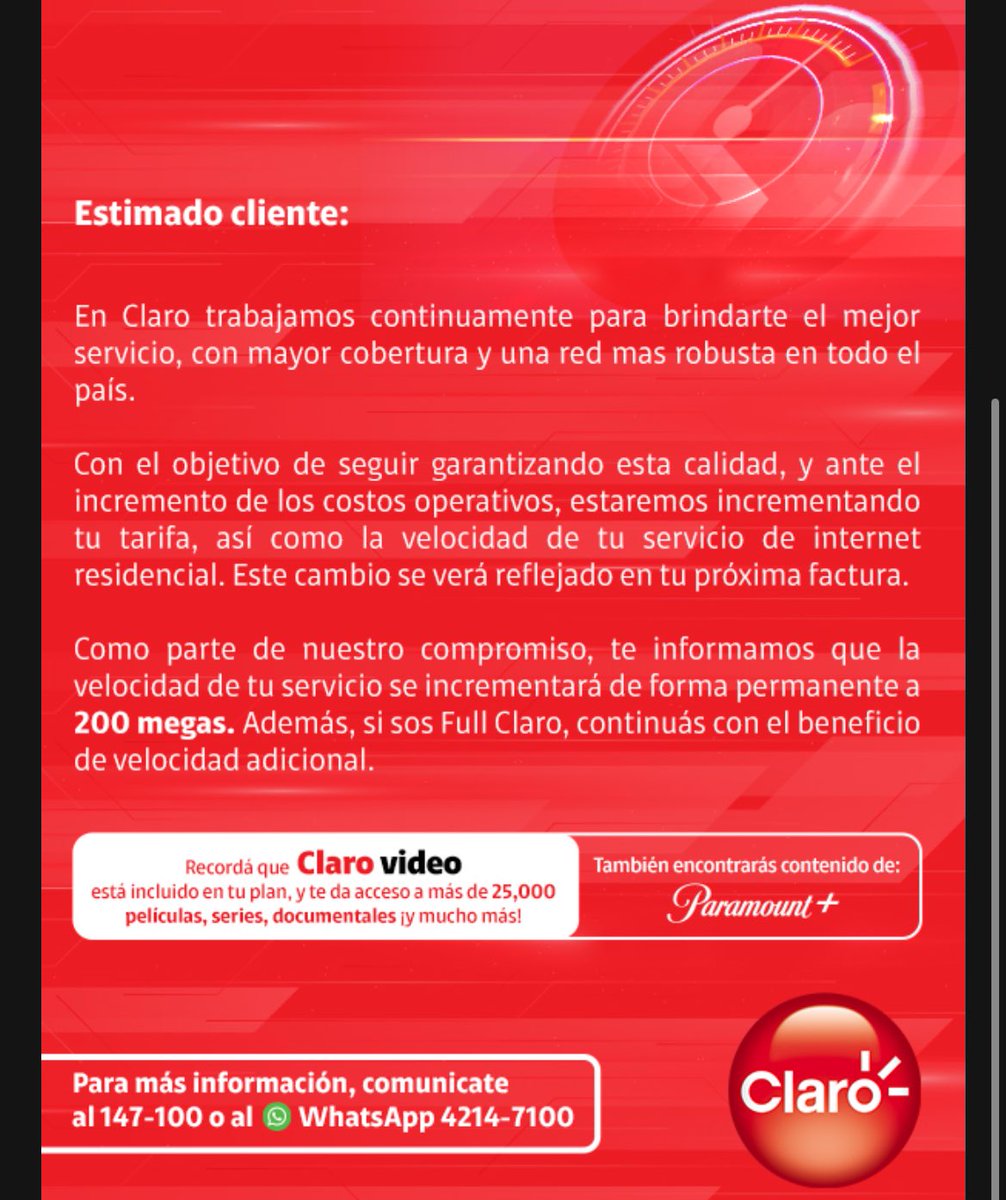 Ana Sofia Gomez (@sofii_goomez) on Twitter photo Por qué incrementan la tarifa sin la autorización del cliente <a href="/claroguatemala/">Claro Guatemala</a> , no me interesa el aumento de velocidad.
A ustedes les incrementan los costos operativos, pero a mí nadie me está aumentando mi salario. Por qué incrementan la tarifa sin la autorización del cliente <a href="/claroguatemala/">Claro Guatemala</a> , no me interesa el aumento de velocidad.
A ustedes les incrementan los costos operativos, pero a mí nadie me está aumentando mi salario.