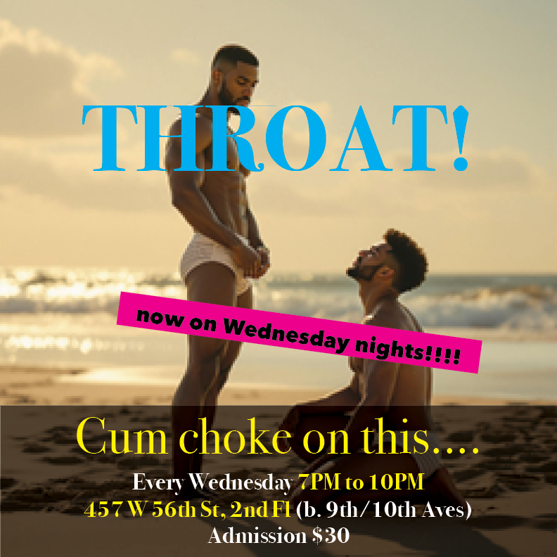 SkullFckClinic's tweet photo. Join us Wednesday, August 27th, 7pm to 10pm, for THROAT NYC, a weekly extreme oral party! 457 W 56th St, 2nd Fl (b. 9th/10th Aves) #gaynyc #gaysexparty #nycgayparty #NYC #hellskitchen #gagthefag #forcedoral #deepthroat A collab with @Headeroevents! 21+ https://t.co/XWvuCxVQEy