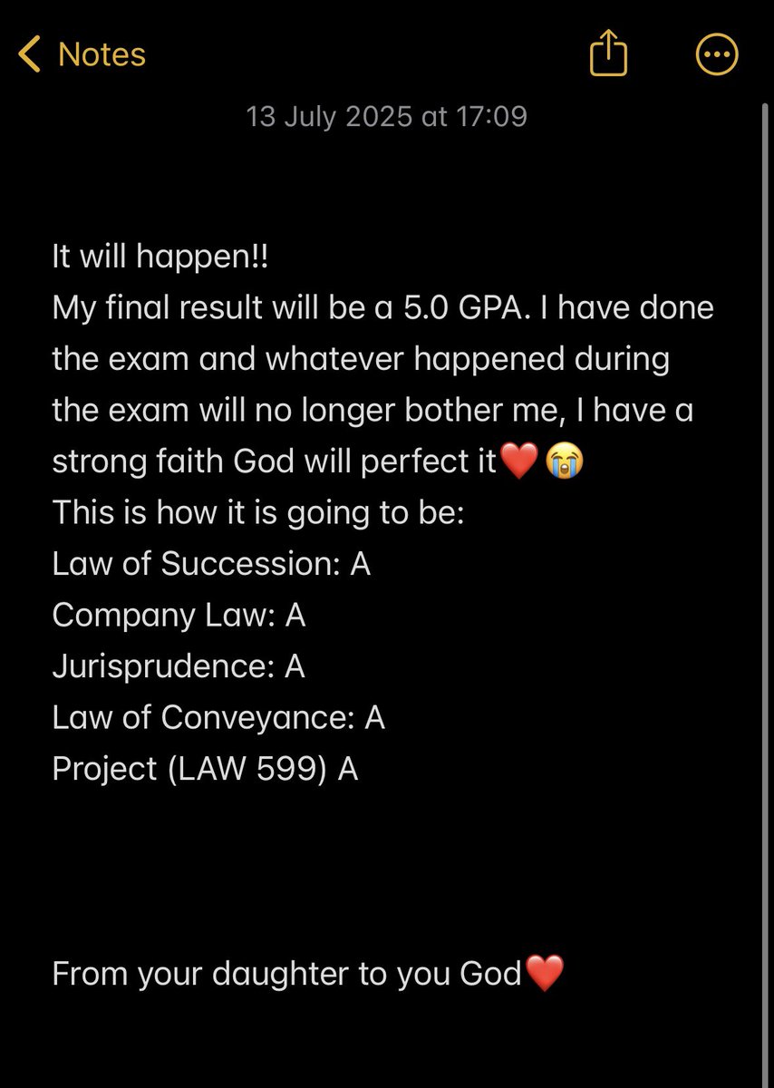 Oyintones_'s tweet image. I wrote down my desired result with unwavering faith at the end of my final semester and it’s amazing to see how it manifested.
I’m grateful for the lessons learned and the growth that came with it.