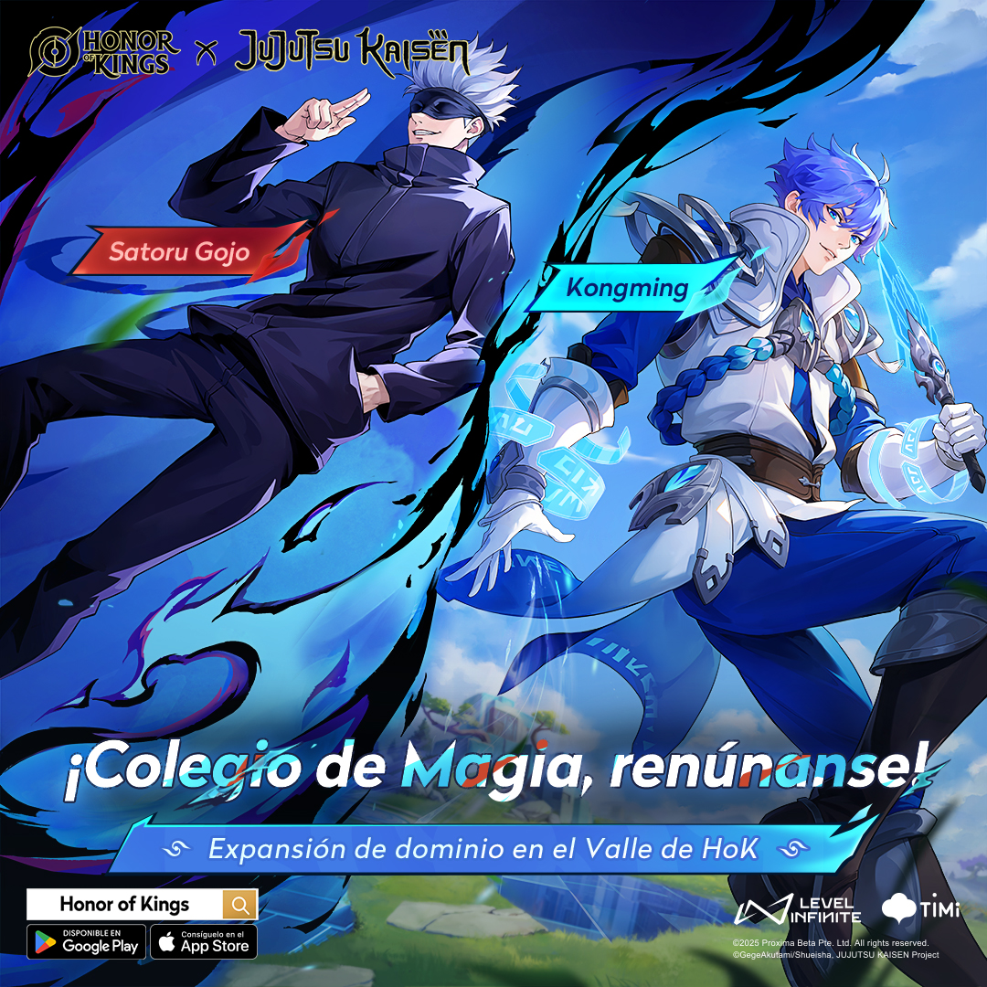 🎊 Los aspectos oficiales Biron Yuji Itadori y Kongming Satoru Gojo de la colaboración de Honor of Kings x Jujutsu Kaisen regresan el 01/09.
¡Expansión de dominio! ¡Ven y exorciza espíritus malditos junto a ellos!
 #JujutsuKaisen #HOKxJJK #Biron #YujiItadori #Kongming #GojoSatoru