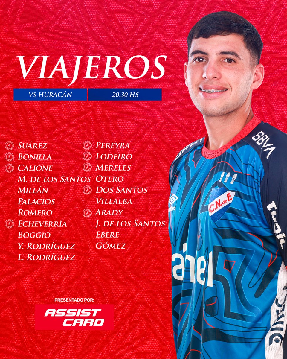 🚎 Lista de jugadores convocados para viajar a Minas

⚽️@copaaufuruguay 
🆚Huracán FC