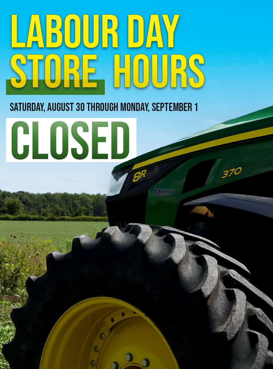 Labour Day Weekend Hours

We’ll be closed Saturday, August 30th through Monday, September 1st for the entirety of the long weekend.

Need help? On-call Parts &amp; Service support will still be available.

Wishing everyone a safe and enjoyable holiday! ☀️