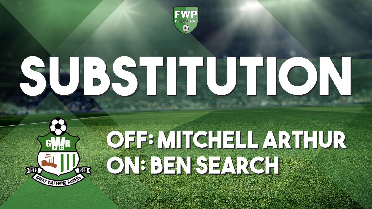 SUB: Ben Search replaced Mitchell Arthur (45') fwp.co/Z75wb6