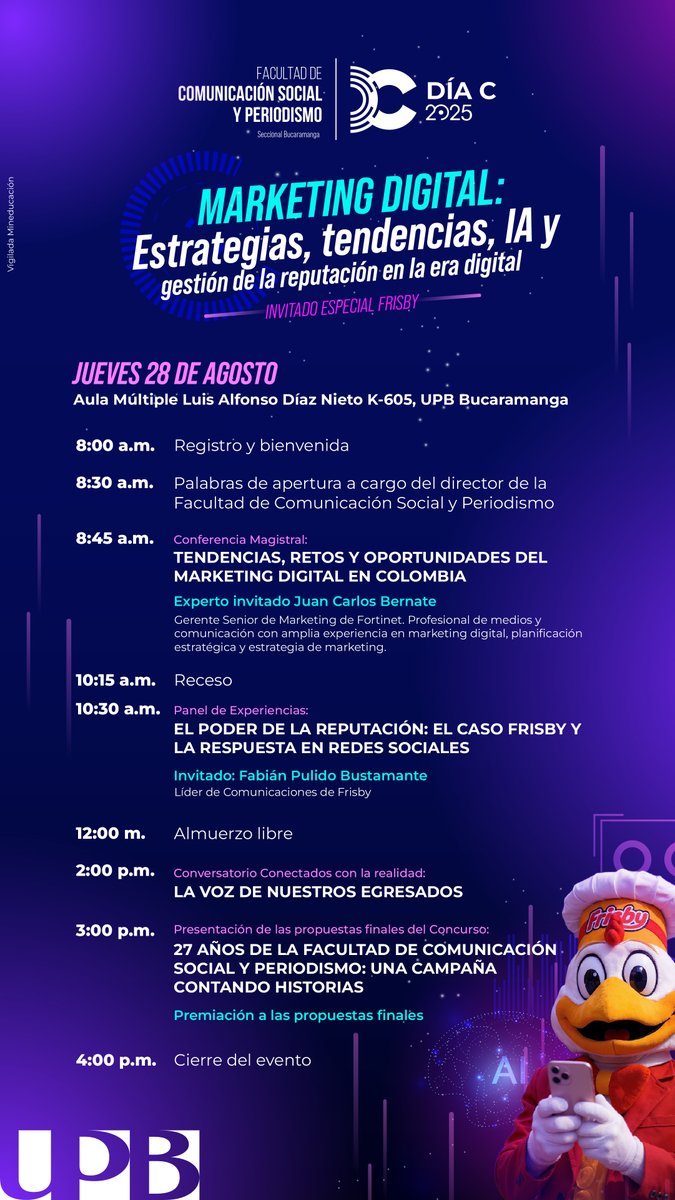 ecelgar's tweet photo. 📢 ¡El #DíaC2025 también será #Live!
Sigue la transmisión en 👉 https://t.co/KA0FKTMMMw
📍 28 de agosto | UPB Bucaramanga
🎤 Tendencias con Juan Carlos Bernate
🔥 Caso Frisby: reputación y redes

#Comunicación #MarketingDigital #Streaming https://t.co/8GcW1HXjUd
