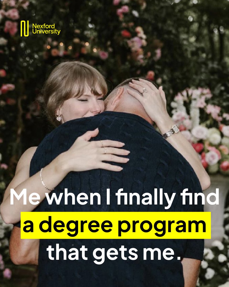nexford's tweet image. Say yes to the degree 💍🎓 @taylornation13 @tkelce 

#NexfordUniversity #OnlineLearning #EducationGoals #Swifties #TaylorSwift #TravisKelce