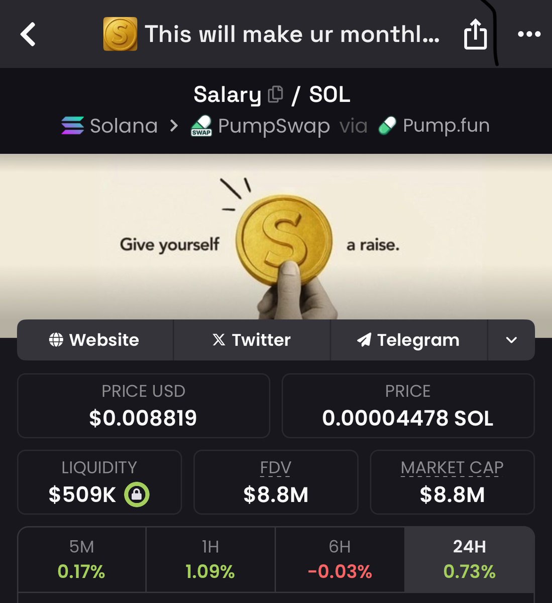 1.09% $Salary raise in 1 business hour 

Now imagine in a year 

Manifesting 9 figure salary this summer