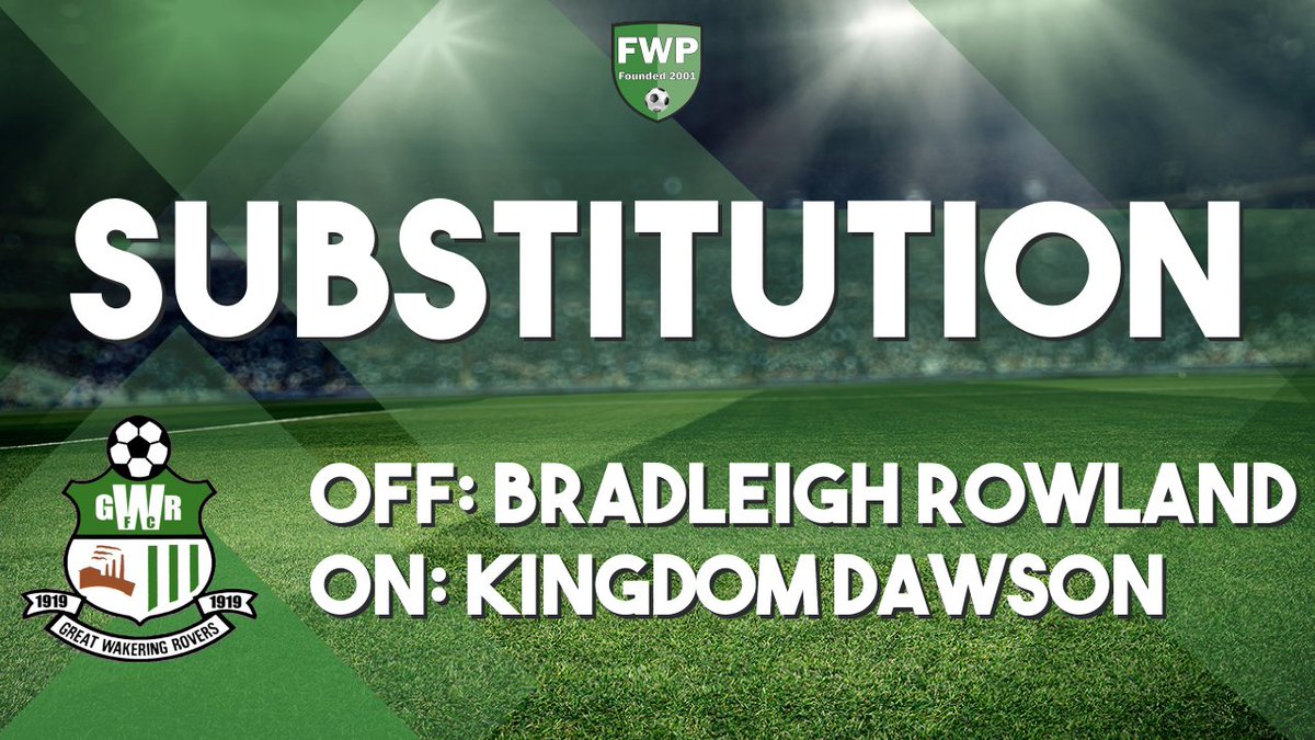 SUB: Kingdom Dawson replaced Bradleigh Rowland (45') fwp.co/Z75wb6