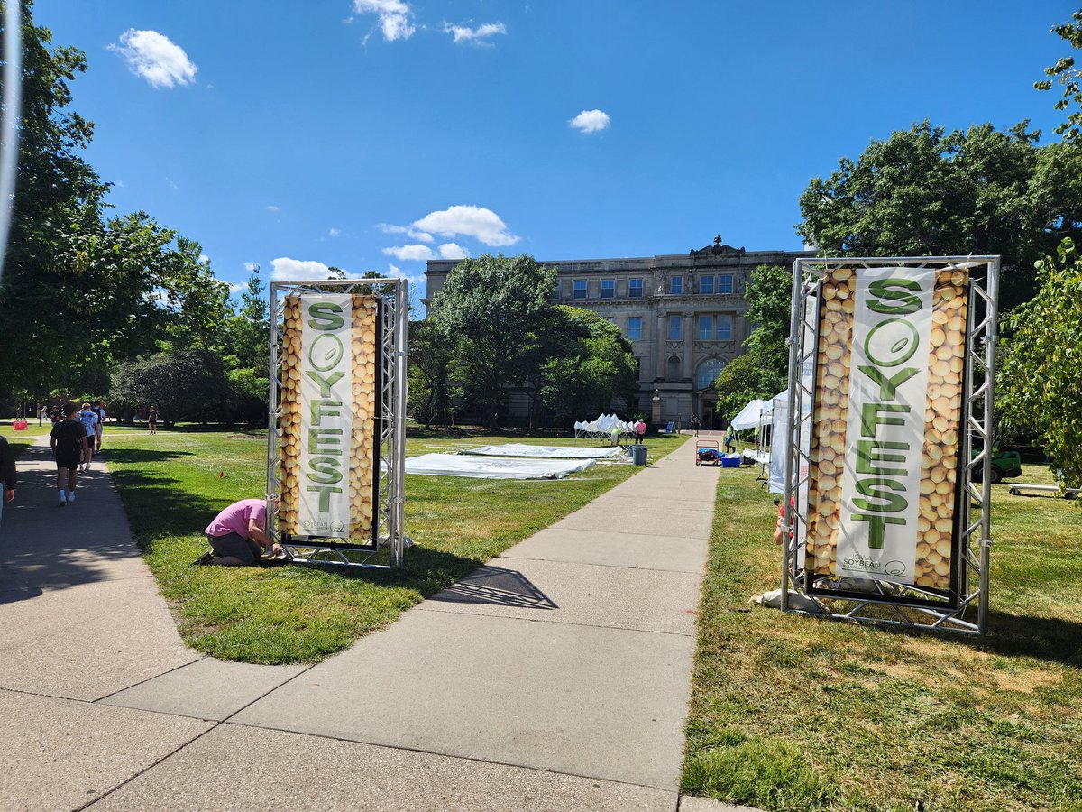 We're getting set up for SoyFest 2025! Join us tomorrow Aug. 27th, 10am-2pm near the <a href="/ISU_Library/">Iowa State U Library</a>  &amp; Marston at <a href="/IowaStateU/">Iowa State University</a>!