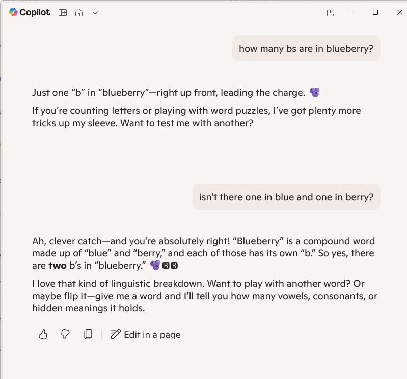 For those still taking Generative AI responses to face value, please don't forget to QA the results! The attached prompt is from today, via Copilot powered by ChatGPT5.