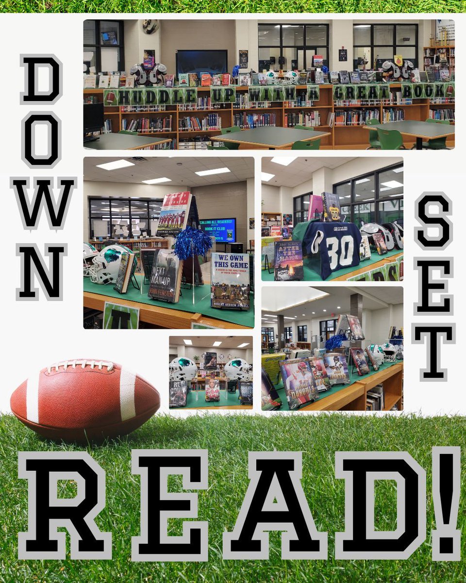 🏈📚 Grizzlies, it’s game time—on the field and in the library! Check out our new football display with fiction &amp; nonfiction picks. Score big with your next read!
#GrizzliesRead #FridayNightLights #ReadLikeAChampion