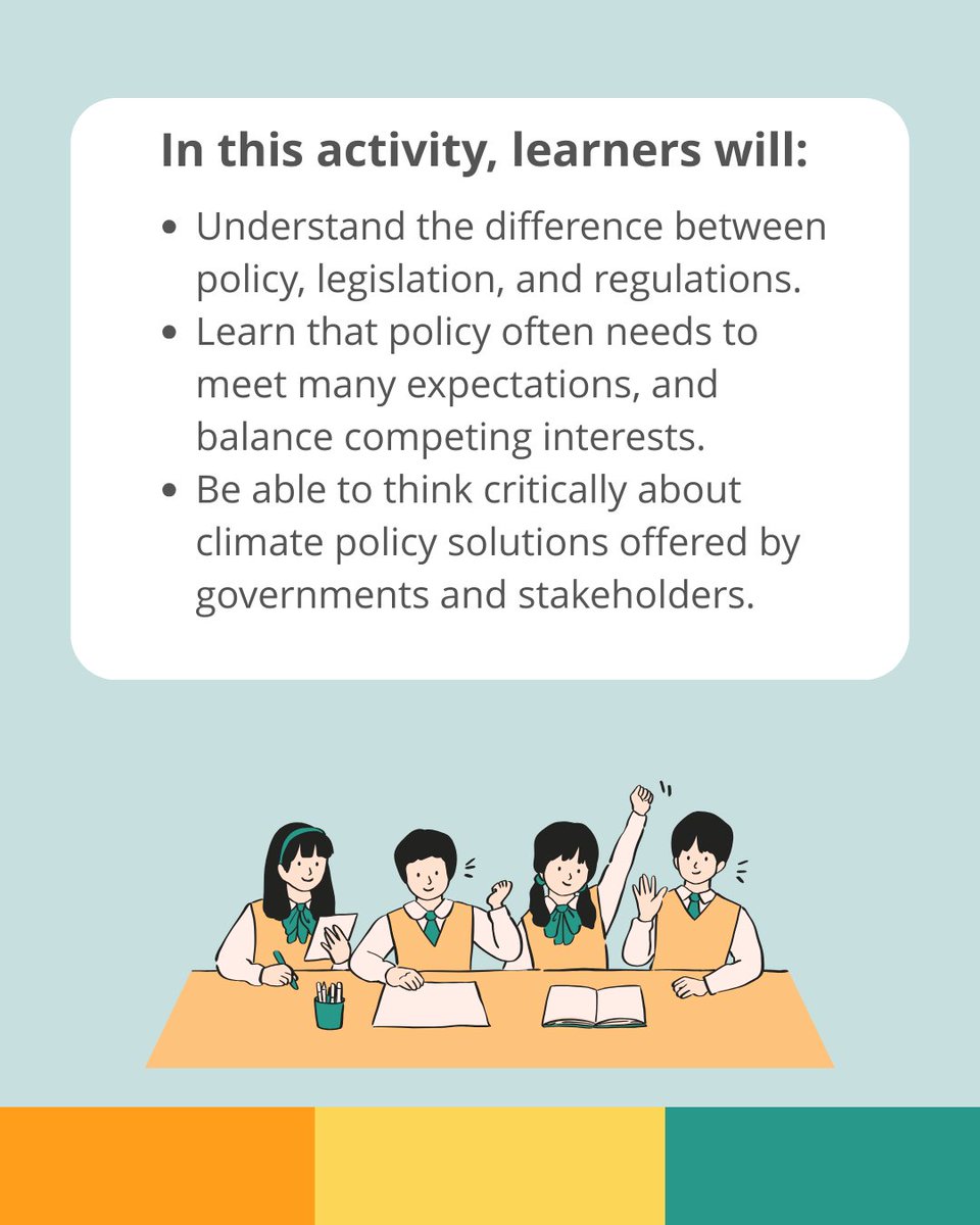 GreenLearning (@greenlearning) on Twitter photo Check out our What Makes a Good Climate Change Policy Activtiy! This is perfect for grade 10-12 classes to put themselves in scenarios to make their own policies! Head here to try it with your class: ow.ly/8xu250WrsN4 
#ClimatePolicy #EnvironmentalScience Check out our What Makes a Good Climate Change Policy Activtiy! This is perfect for grade 10-12 classes to put themselves in scenarios to make their own policies! Head here to try it with your class: ow.ly/8xu250WrsN4 
#ClimatePolicy #EnvironmentalScience