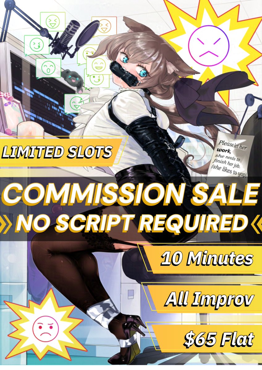 Hi everyone!! I'd like to make my custom voice work more accessible, so I'm holding my first ever promo! Please reach out on any platform to secure a slot!🌞

I look forward to working with you!! [Art | Asou551]