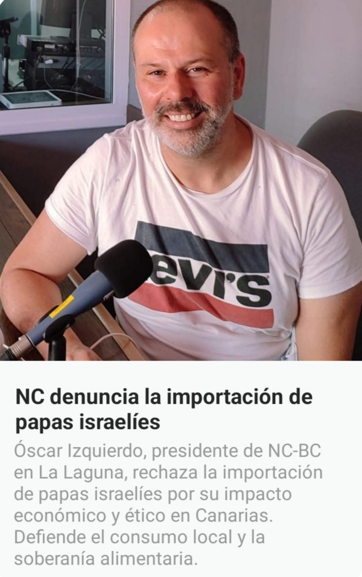 ⚠️🇮🇨🥔🩸🇮🇱 <a href="/izquierdo_oscar/">óscar izquierdo pérez</a> “#Canarias no puede ser cómplice de un #genocidio ni de la destrucción de nuestro sector primario. No es aceptable que llenen los supermercados con papas israelíes mientras nuestros agricultores no logran colocar su producción”
canariasdiario.com/noticia/142936…