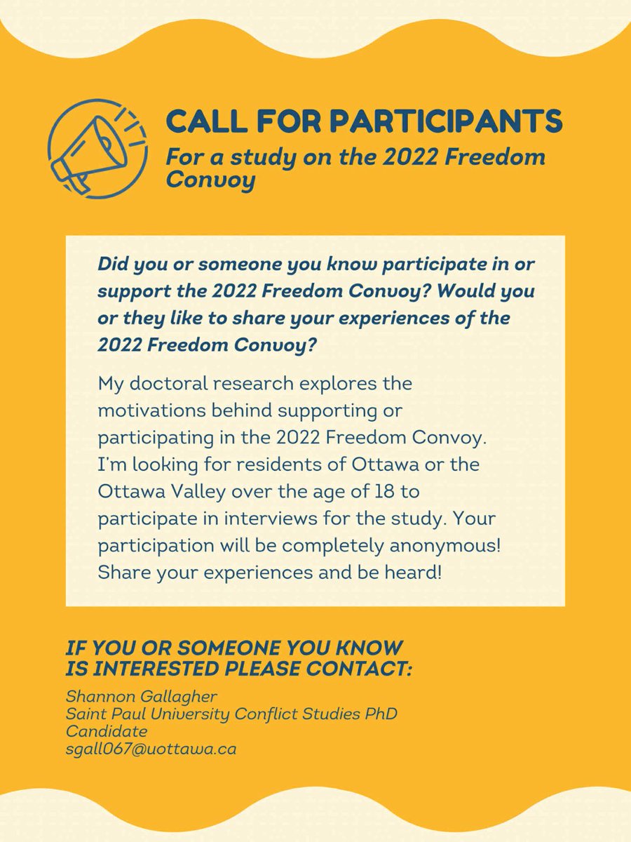Tamara Lich 🇨🇦 (@lichtamara) on Twitter photo Call for Participants for a study on the Freedom Convoy! 👇🏼
<a href="/ChrisBarber1975/">Chris Barber (Big Red)</a> <a href="/chrisdacey/">Dacey Media</a> <a href="/rightblend/">Right Blend</a> <a href="/TheMelissaMckee/">Melissa McKee</a> <a href="/DavidKrayden/">David Krayden</a> Call for Participants for a study on the Freedom Convoy! 👇🏼
<a href="/ChrisBarber1975/">Chris Barber (Big Red)</a> <a href="/chrisdacey/">Dacey Media</a> <a href="/rightblend/">Right Blend</a> <a href="/TheMelissaMckee/">Melissa McKee</a> <a href="/DavidKrayden/">David Krayden</a>