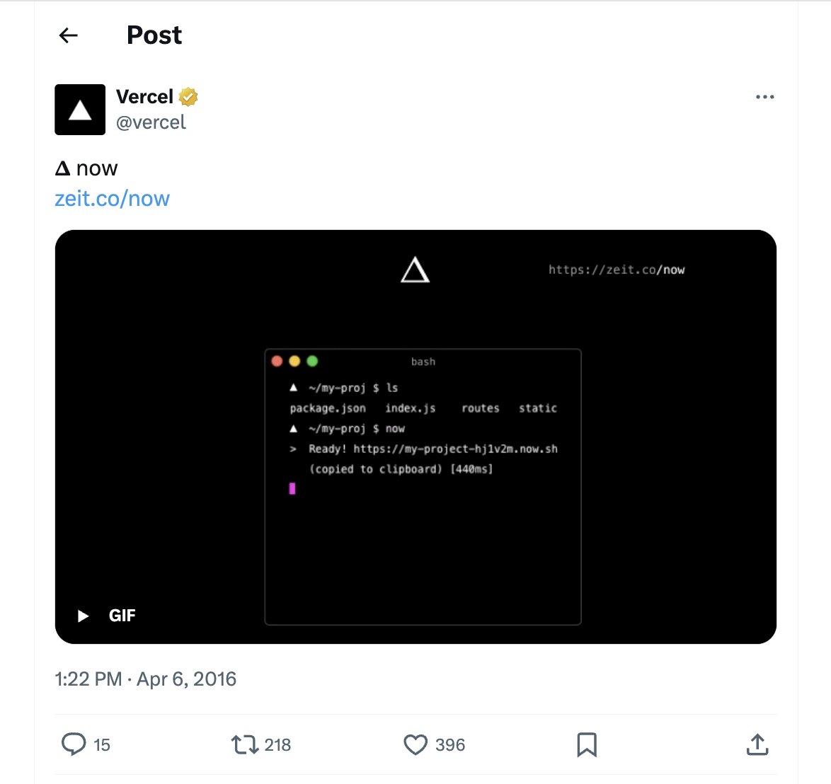 weswinder's tweet image. if you ever feel bad about your launch

just remember

this was the vercel launch tweet

only 15 comments + 396 likes

definitely not a &quot;viral launch&quot;