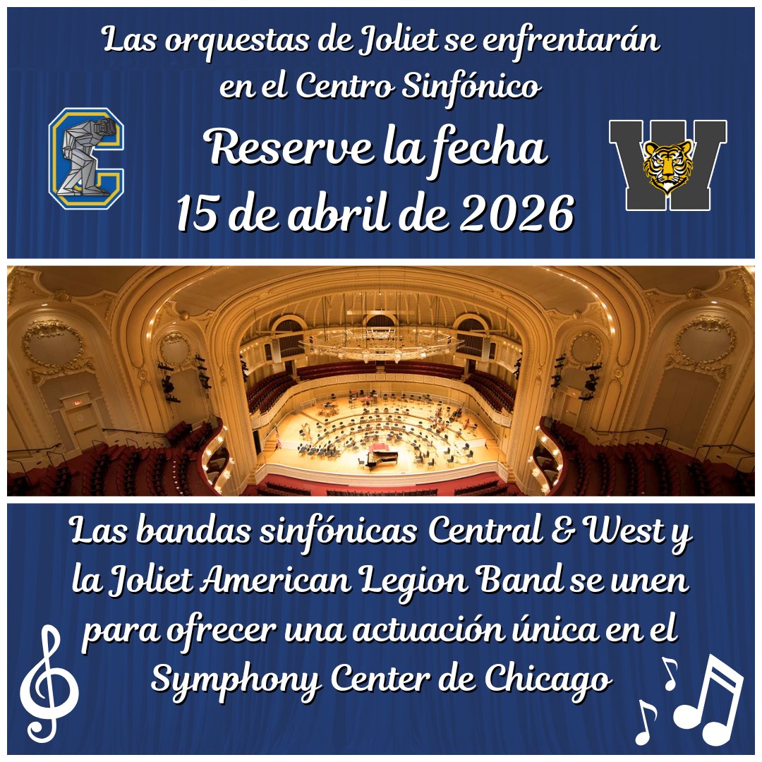 Save-the-Date: Joliet Bands Take on Symphony Center April 15
bit.ly/4n30C5X