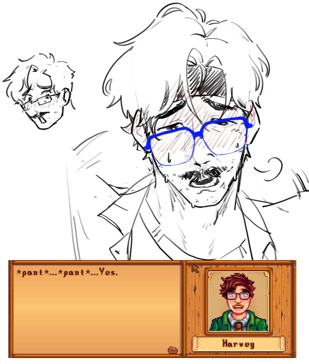 garlikcbread's tweet photo. came across Harvey's 6 heart event #StardewValley  #harvey https://t.co/rDl8NdDSNN
