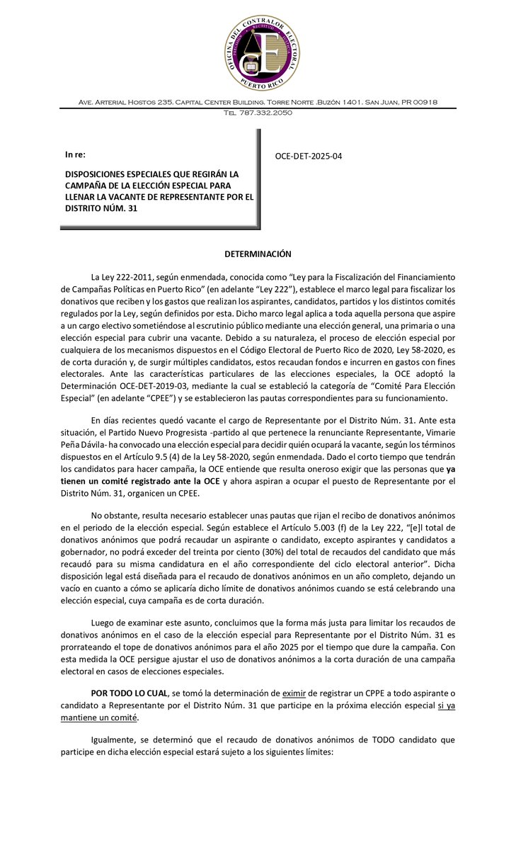 Oficina del Contralor Electoral tweet media