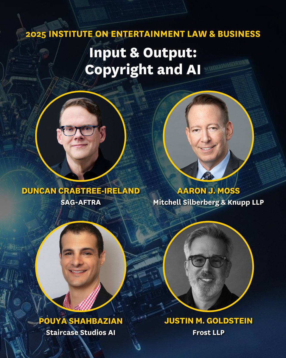 At the 2025 Institute on Entertainment Law and Business on 10/18 in LA + virtually, this session covers how AI is reshaping copyright—what qualifies for protection, handling datasets &amp; human authorship.

Register and view full program: gould.law/IELB