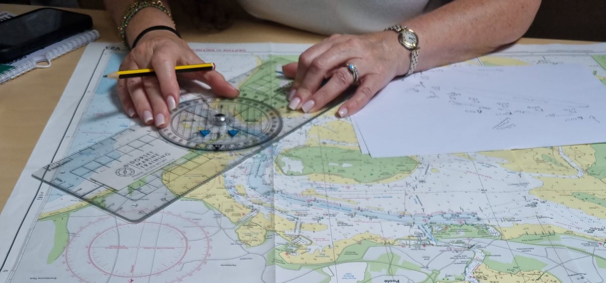 Today our students were off the technology for a short while and back to paper navigation....a great skill to have.