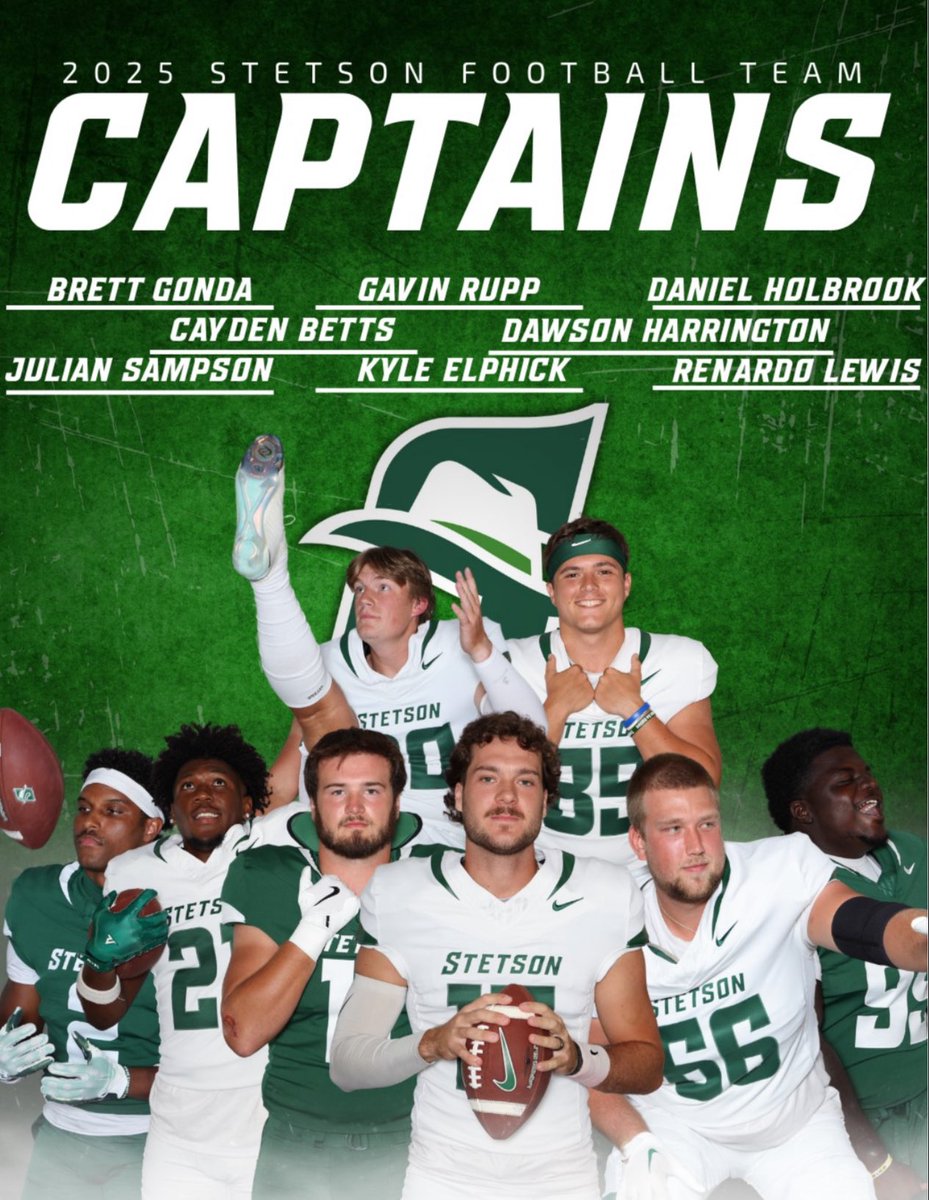 Coach Mike Jasper (@bigshadowmike) on Twitter photo Your 2025 <a href="/StetsonFootball/">Stetson Football</a> Captains! #TOUGHNESS #DISCIPLINE #EXECUTION #RESPECT #COMMITMENT Your 2025 <a href="/StetsonFootball/">Stetson Football</a> Captains! #TOUGHNESS #DISCIPLINE #EXECUTION #RESPECT #COMMITMENT
