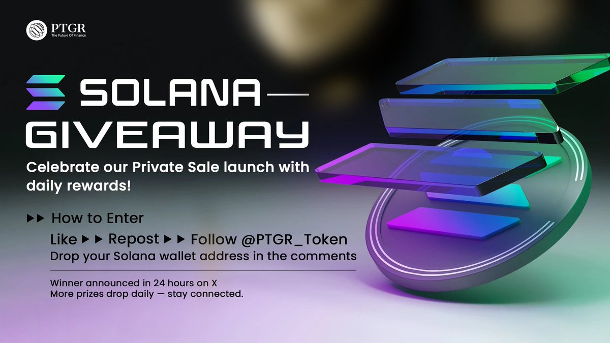PTGR Token (@ptgrtoken) on Twitter photo Day 7 of the PTGR Daily Giveaway is LIVE! ๐
โก Prize: 0.5 $SOL
โก 1 winner every 24h
โก Simple rules, endless chances ๐
How to enter โฌ๏ธ
1๏ธโฃ Follow <a href="/ptgrtoken/">PTGR Token</a>
2๏ธโฃ Like + Repost
3๏ธโฃ Comment your Solana wallet
Day 6 went to <a href="/Calvericallz132/">Cร lveric</a> ๐ฅ Whoโs taking Day 7?
#PTGR #SOL Day 7 of the PTGR Daily Giveaway is LIVE! ๐
โก Prize: 0.5 $SOL
โก 1 winner every 24h
โก Simple rules, endless chances ๐
How to enter โฌ๏ธ
1๏ธโฃ Follow <a href="/ptgrtoken/">PTGR Token</a>
2๏ธโฃ Like + Repost
3๏ธโฃ Comment your Solana wallet
Day 6 went to <a href="/Calvericallz132/">Cร lveric</a> ๐ฅ Whoโs taking Day 7?
#PTGR #SOL