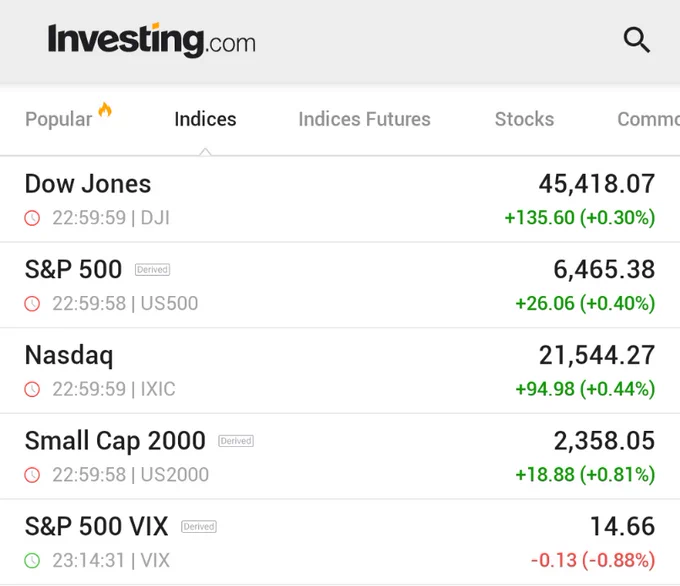 🚨 INVESTING : I mercati chiudono in rialzo, il VIX scende mentre si avvicinano i risultati di NVIDIA.