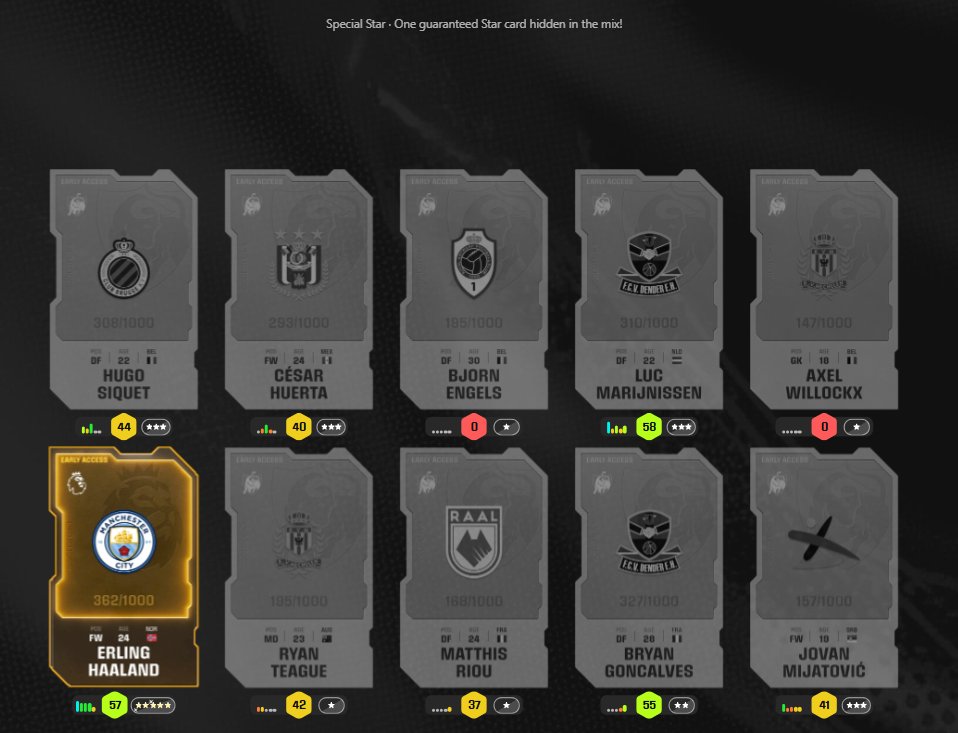 WHAT. A. CRAFT. 🇳🇴⚽️

9x Jupiler Pro League, 1x Norwegian in the Prem... I won't complain about my <a href="/Sorare/">Sorare</a> crafting luck until at least GW5! 😎