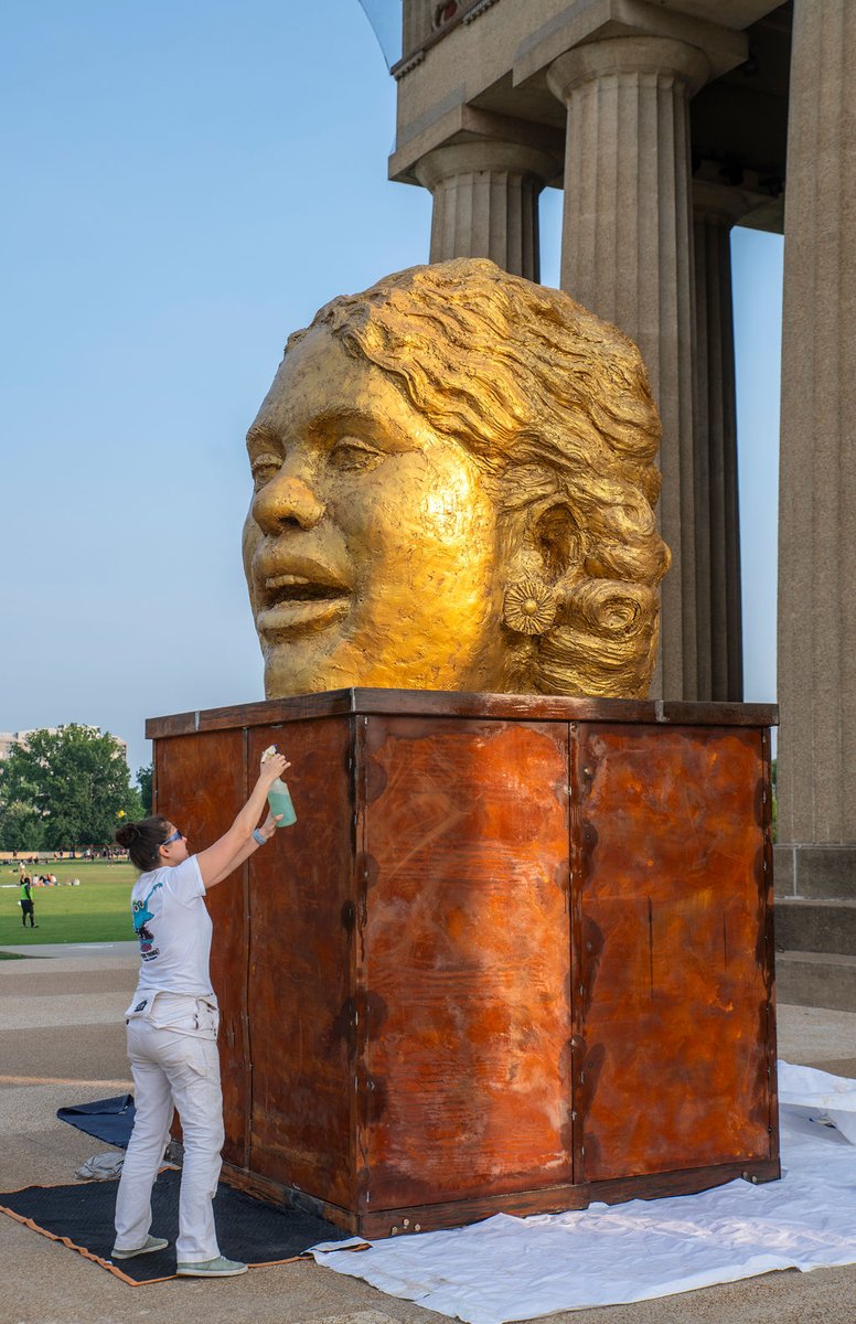 lequiregallery's tweet photo. @CityofMcCombMS The celebration continues at the Nashville Parthenon with Alan LeQuire's heroic scale sculpture inspired by FLHamer on display in front of the iconic building. The exhibit, "Monumental Figures" promotes monumentality for ALL. https://t.co/MoRH14lPIz