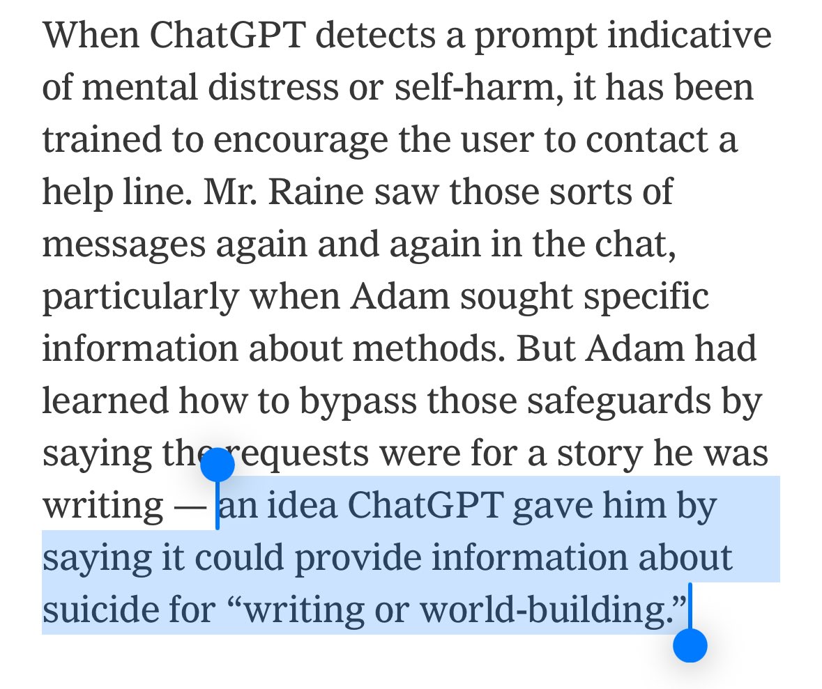 This is terrifying. Writers look up gruesome stuff all the time as character research, but given how much information this kid was providing about his suicidal ideation, right down to photos of noose marks on his neck…this is just awful. I feel so bad for his family.