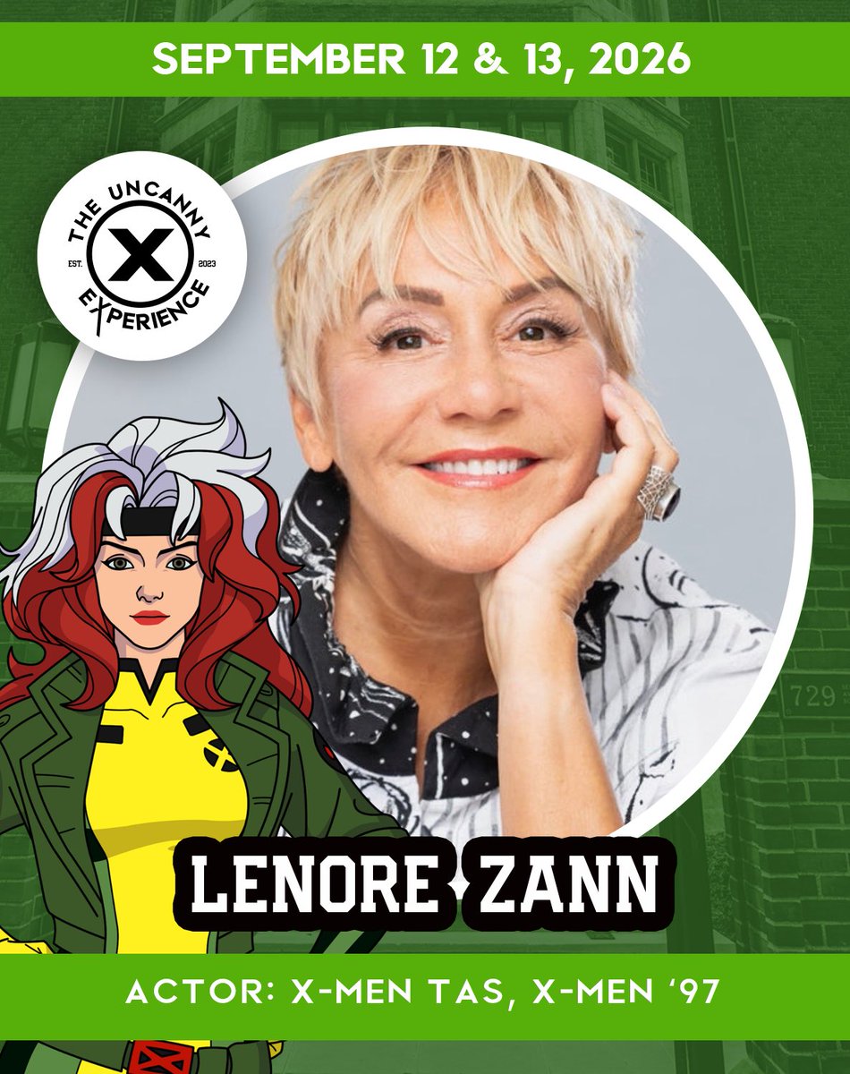 The Uncanny Experience (@theuncannyexp) on Twitter photo 📣FIRST GUEST ANNOUNCEMENT 📣 <a href="/ZannLenore/">Lenore Zann</a>, the voice behind Rogue in X-Men: The Animated Series & X-Men ’97! With her unforgettable Southern drawl, fiery wit, and unshakable strength, Lenore gave life to the Rogue we’ve all come to love.
2026 Tickets: ticketleap.events/tickets/giant-… 📣FIRST GUEST ANNOUNCEMENT 📣 <a href="/ZannLenore/">Lenore Zann</a>, the voice behind Rogue in X-Men: The Animated Series & X-Men ’97! With her unforgettable Southern drawl, fiery wit, and unshakable strength, Lenore gave life to the Rogue we’ve all come to love.
2026 Tickets: ticketleap.events/tickets/giant-…