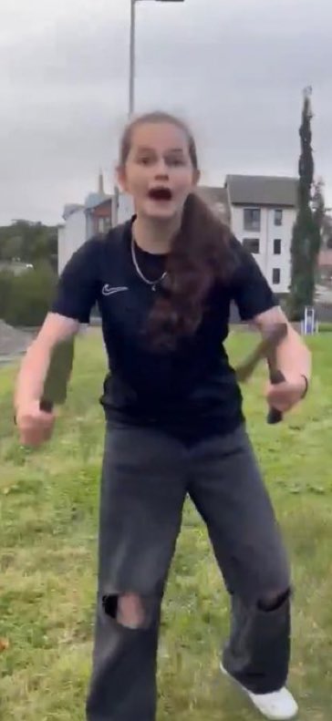 Scottish men have failed this young girl. 

She shouldn’t have to arm herself to the teeth to walk down her streets. 

You should’ve fought this battle for her.
