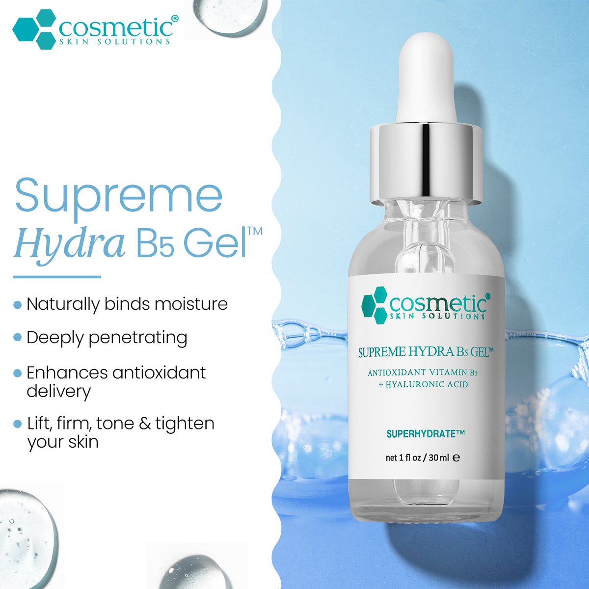 CSS_ScienceLab's tweet image. Supreme Hydra B5 Gel = instant + long-lasting hydration! 💧✨

Packed with Vitamin B5 + Hyaluronic Acid to plump, repair &amp;amp; protect your skin barrier.

Hydration that lasts. Glow that shows.

#CosmeticSkinSolutions #CSS