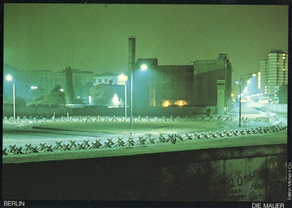 Postcard of the Berlin Wall, 1980s.
