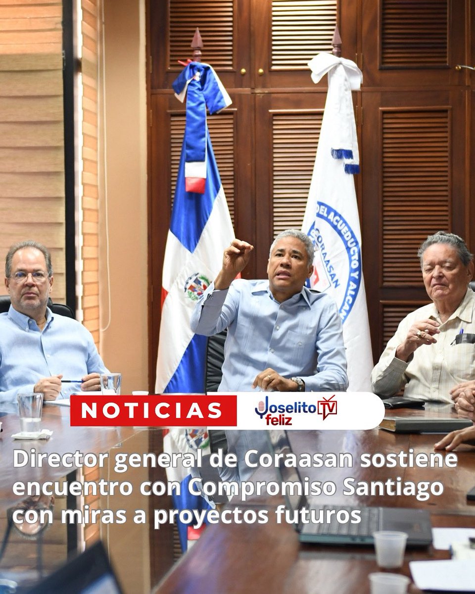 Director general de <a href="/CORAASANRDO/">Corporación del Acueducto y Alcantarillado de Stgo</a> sostiene encuentro con Compromiso Santiago con miras a proyectos futuros. joselitotv.com.do/director-gener…
