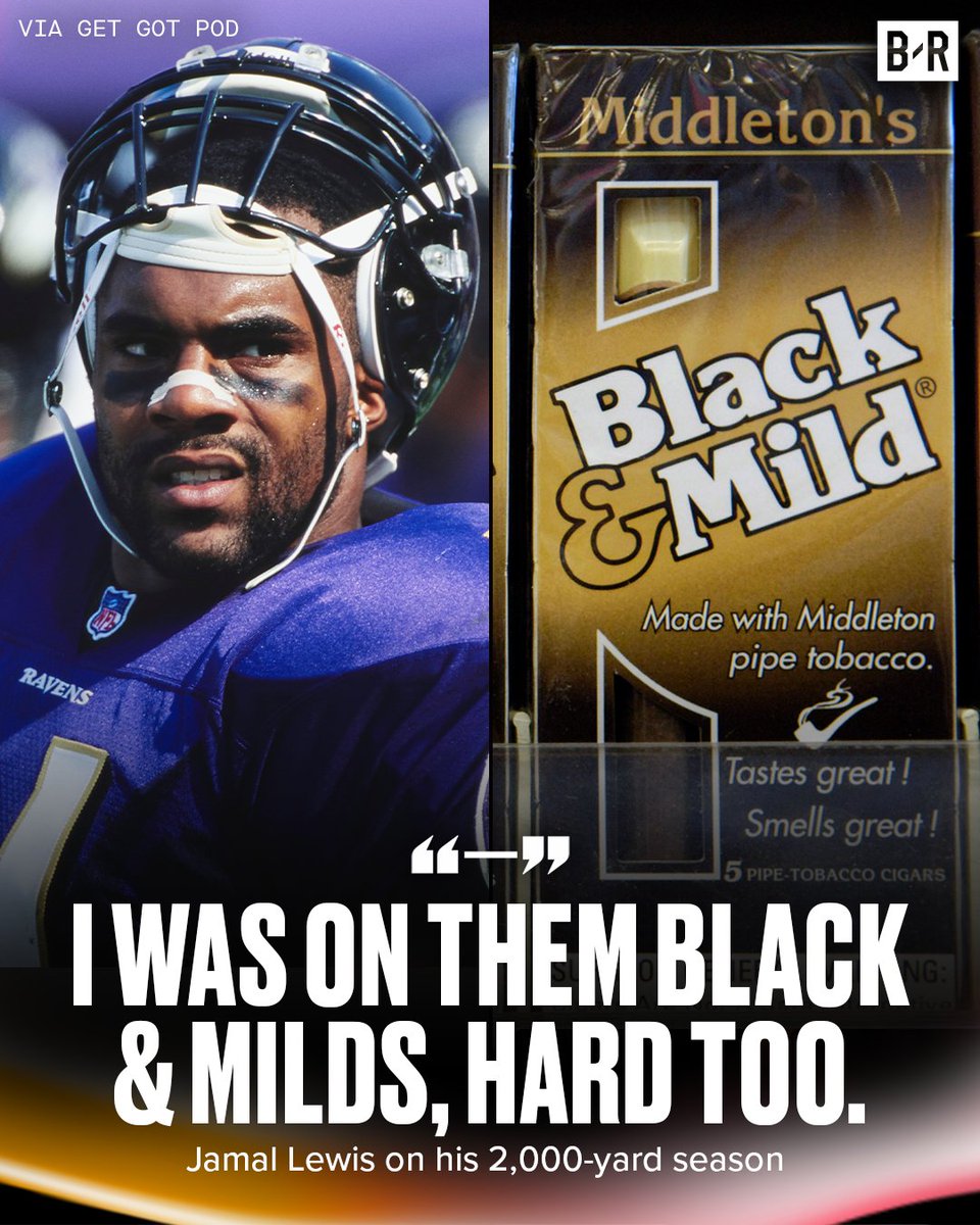 Bleacher Report (@bleacherreport) on Twitter photo Former Ravens RB Jamal Lewis was leading the league in rushing while smoking cigars 😭🔥
(Via <a href="/GetGotPod/">Get Got Pod</a>) Former Ravens RB Jamal Lewis was leading the league in rushing while smoking cigars 😭🔥
(Via <a href="/GetGotPod/">Get Got Pod</a>)