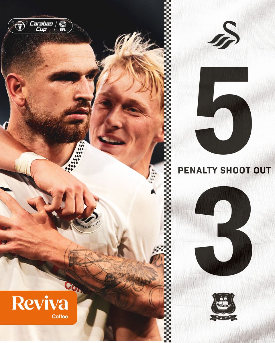 Swansea City AFC (@swansofficial) on Twitter photo Widell fires home and the Swans are through to the third round of the <a href="/Carabao_Cup/">Carabao Cup</a> 🏆🙌
🦢: ✅✅✅✅✅
🟢: ✅❌✅✅
#SWAvPLY | <a href="/Carabao_Cup/">Carabao Cup</a> Widell fires home and the Swans are through to the third round of the <a href="/Carabao_Cup/">Carabao Cup</a> 🏆🙌
🦢: ✅✅✅✅✅
🟢: ✅❌✅✅
#SWAvPLY | <a href="/Carabao_Cup/">Carabao Cup</a>