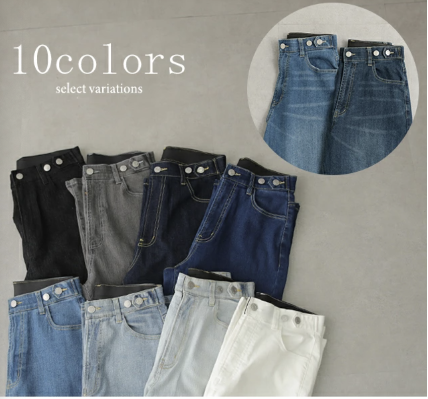 まさかの展開すぎて動揺してる。
デニムなのに、デニムじゃない。
接触冷感、ゴムウエスト、ストレッチで、
快適すぎてまるでパジャマ（←ｺﾗ）

しかも丈が選べるって何事？天才なの？