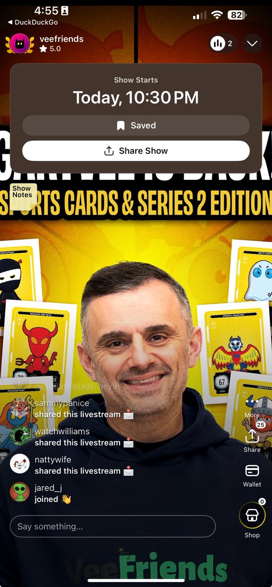 Jared A. Jacobson (@jaredajacobson) on Twitter photo Pumped for <a href="/veefriends/">VeeFriends</a> show tonight ๐ช๐ช๐ช Series 2 Alphaโผ๏ธ๐จโฐon <a href="/Whatnot/">Whatnot</a> <a href="/garyvee/">Gary Vaynerchuk</a> <a href="/VeeFriendsLive/">VeeFriends LIVEโ๏ธ</a> <a href="/VeeFriendsCards/">VeeFriends Cards</a> ๐ฅ๐ฅ๐ฅ๐ฅ๐ฅ#aijobshift #jjlaw #veefriends #keepingitreallegal Pumped for <a href="/veefriends/">VeeFriends</a> show tonight ๐ช๐ช๐ช Series 2 Alphaโผ๏ธ๐จโฐon <a href="/Whatnot/">Whatnot</a> <a href="/garyvee/">Gary Vaynerchuk</a> <a href="/VeeFriendsLive/">VeeFriends LIVEโ๏ธ</a> <a href="/VeeFriendsCards/">VeeFriends Cards</a> ๐ฅ๐ฅ๐ฅ๐ฅ๐ฅ#aijobshift #jjlaw #veefriends #keepingitreallegal