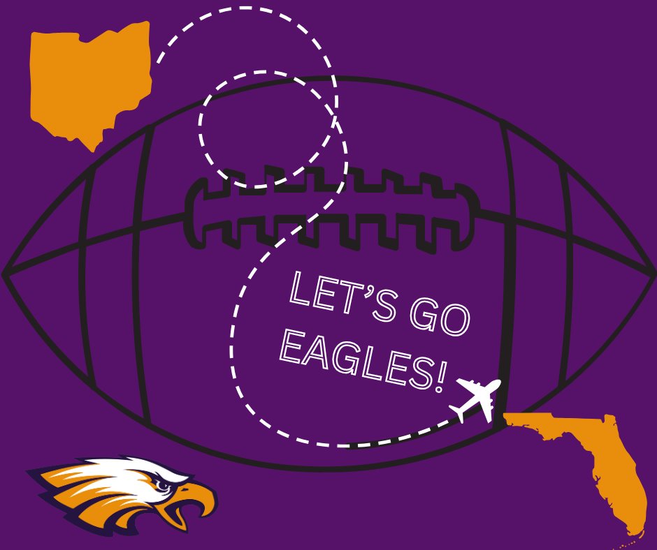 Safe travels ✈️ &amp; good luck 🍀 to our football teams 🏈 as they travel today (8/27) to Florida (Orlando area). The Varsity/JV take on Spruce Creek (Fla) 8/28 &amp; JV takes on Cherry Creek (Colo) 8/29 Let's go! <a href="/coach_elderm/">Coach Elder</a> <a href="/avoneagles/">avoneagles</a> <a href="/AvonEagleShop/">Avon Athletic Boosters</a> <a href="/DrMikeZalar/">Michael  Zalar, PhD</a> <a href="/kd_buller/">KDBuller</a>