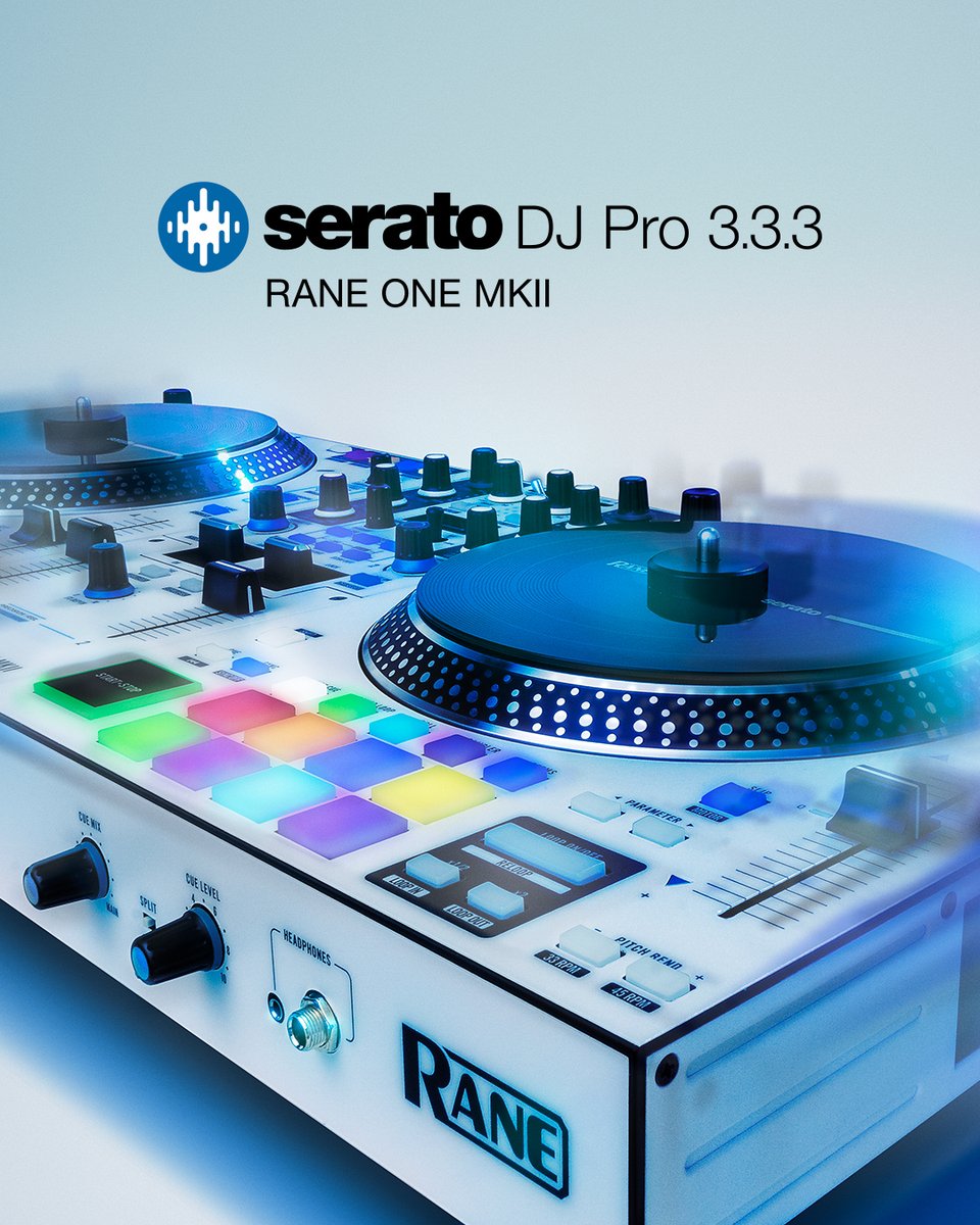 The RANE ONE MKII is here. Now supported with Serato DJ Pro 3.3.3: serato.com/dj/hardware/ra…

The RANE ONE MKII brings the reliability of the RANE ONE, while stepping into the future with added hardware FX, Serato Stems and Stems FX for better control over Serato’s iconic features.