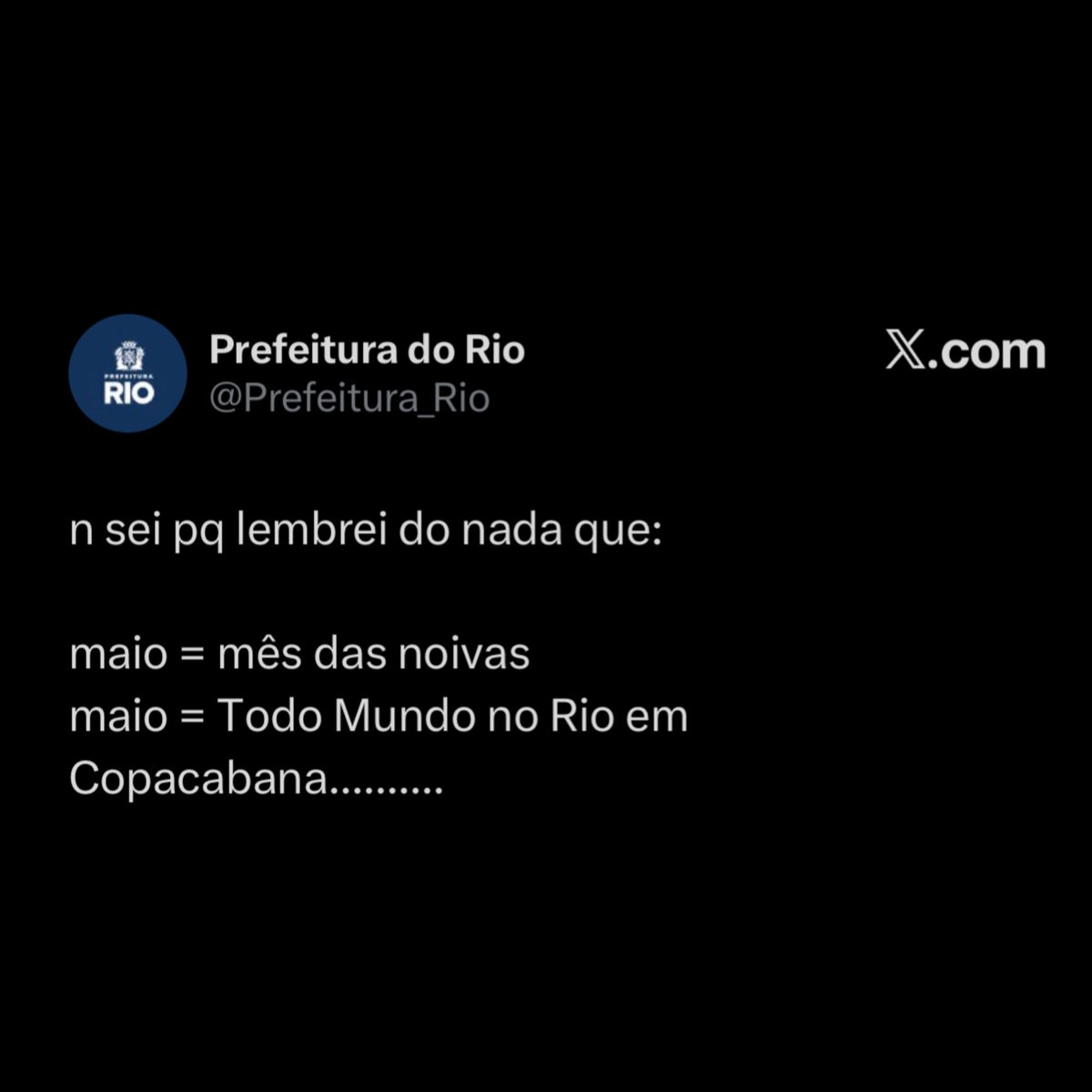 🚨Prefeitura do Rio de Janeiro sobre o Todo Mundo no Rio 2026.