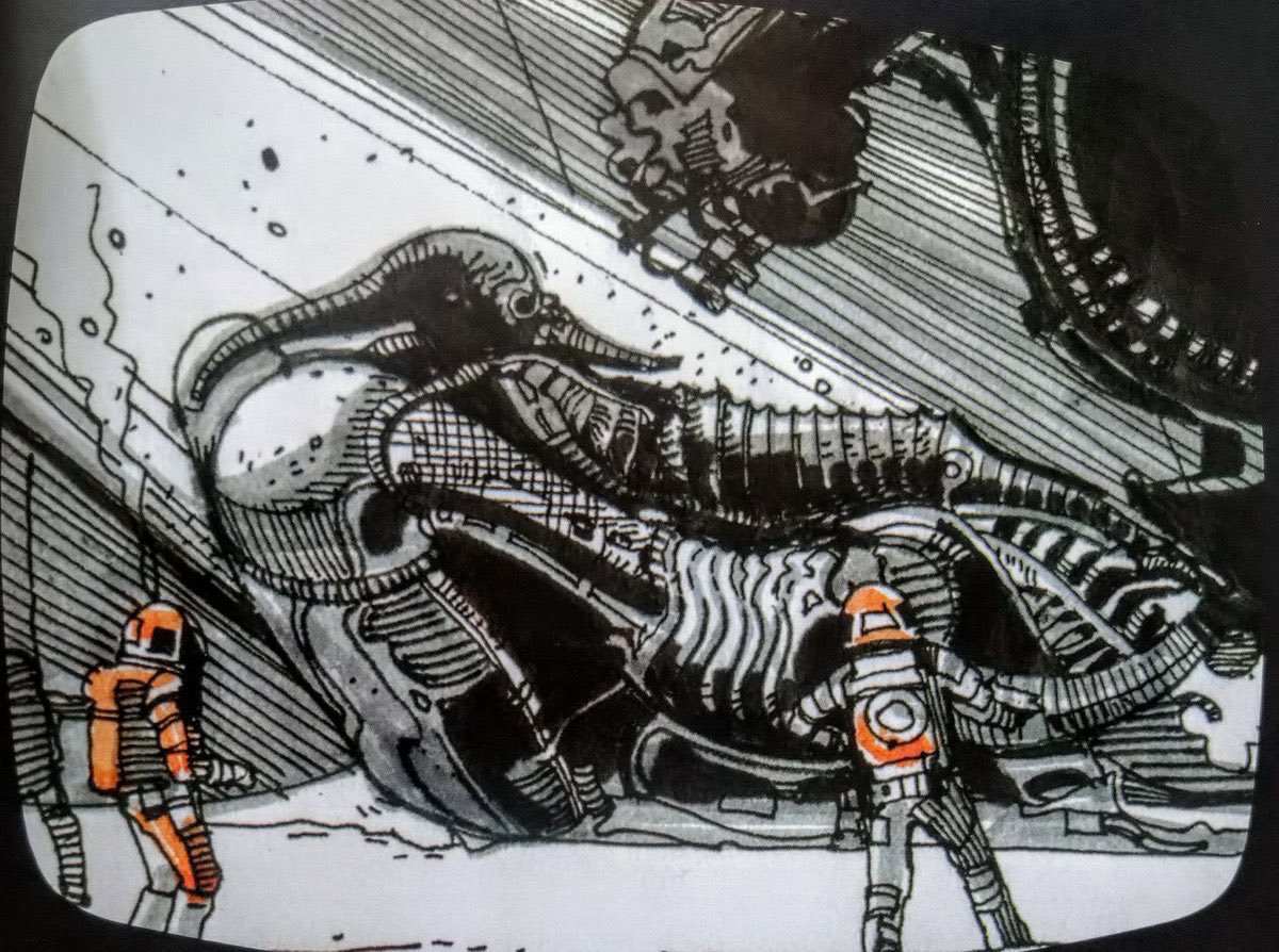 TheCinesthetic's tweet photo. Ridley Scott’s original storyboards for Alien (1979). https://t.co/H7AMRlMqaS